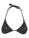 Max Mara Logo-print Triangle Bikini Top In Black