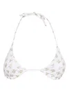 Max Mara Logo-print Triangle Bikini Top In White