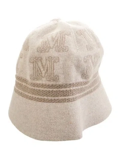 Pre-owned Max Mara Logo Printed Bucket Hat In Neutral