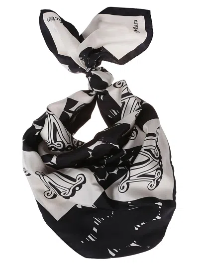 Max Mara Logo Printed Shawl In Black