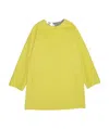 Max Mara Logo Round-neck Coat In Yellow
