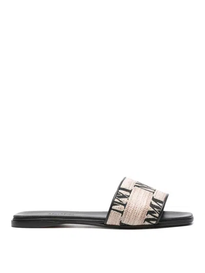 Max Mara Logo Sandals In Black