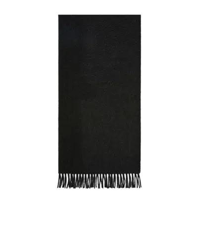 Max Mara Cashmere Fringed Scarf In Black