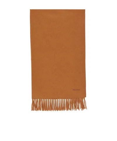 Max Mara Logo Scarf In Brown