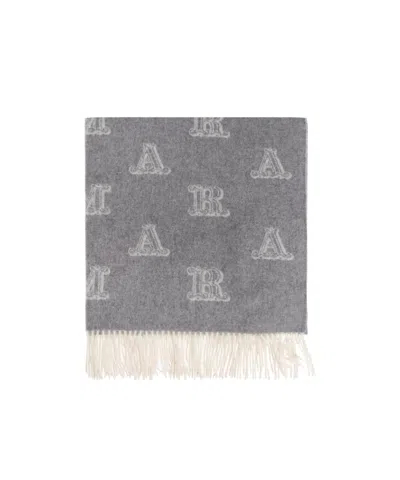 Max Mara Logo Scarf In Gray