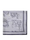 Max Mara Patterned Silk Scarf In Gray