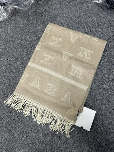 Max Mara Logo Scarf In Nude
