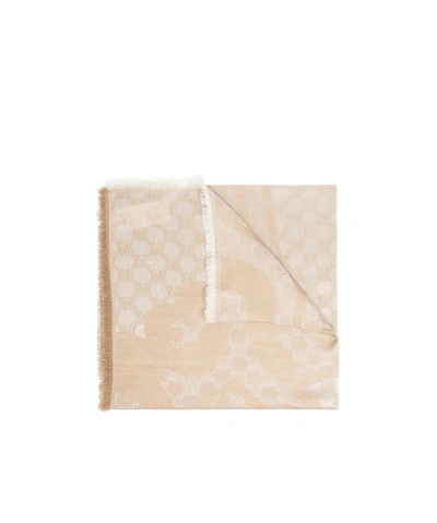 Max Mara Logo Scarf In Nude