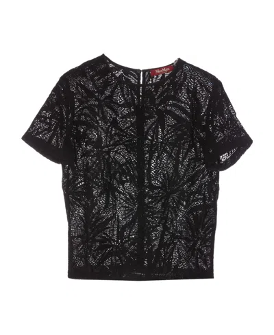 Max Mara Logo Short-sleeved T-shirt In Black