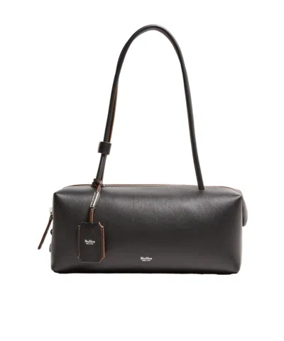 Max Mara Logo Shoulder Bag In Black