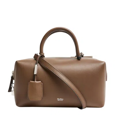 Max Mara Logo Shoulder Bag In Brown