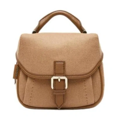 Max Mara Logo Shoulder Bag In Brown
