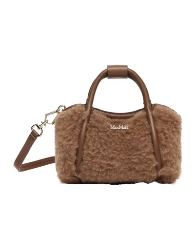 Max Mara Logo Shoulder Bag In Brown