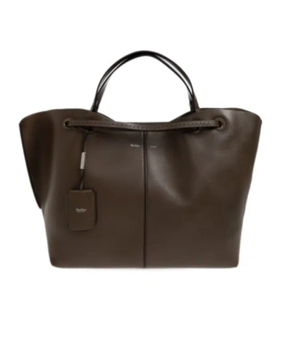 Max Mara Double Nappa Leather Tote Bag In Brown