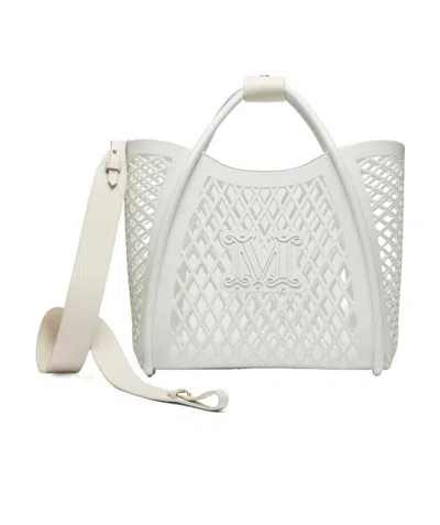 Max Mara Logo Shoulder Bag In White