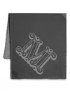 Max Mara Logo Silk Blend Foulard In Black
