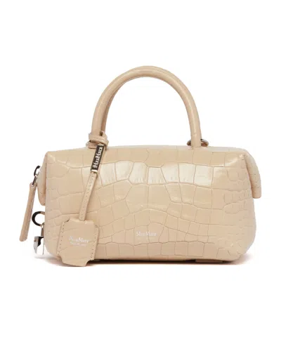 Max Mara Logo Single-shoulder Bag In Nude