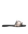 Max Mara Logoslide Flat Sandals In Black