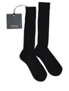 Max Mara Fauna Ribbed Knee-high Socks In Black