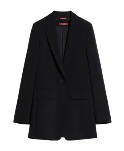 Max Mara Logo Suit Jacket In Black