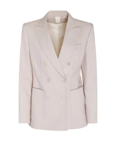 Max Mara Logo Suit Jacket In White