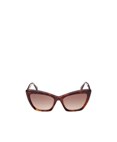 Max Mara Logo Sunglasses In Brown
