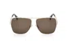 Max Mara Women's Gold & Roviex Modified Aviator Sunglasses In Brown