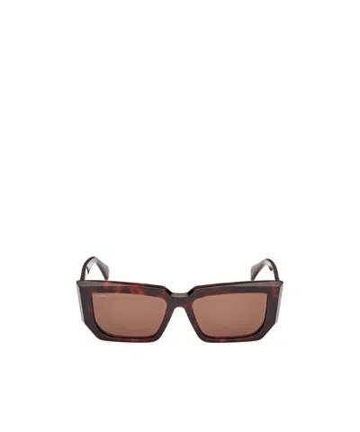 Max Mara Logo Sunglasses In Dark Havana