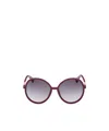 Max Mara Logo Sunglasses In Burgundy