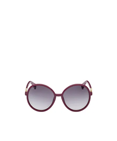 Max Mara Logo Sunglasses In Burgundy