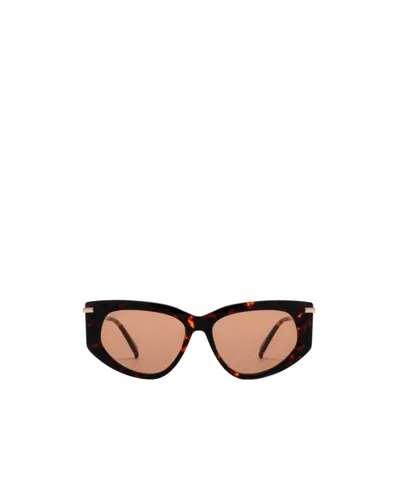 Max Mara Logo Sunglasses In Nude