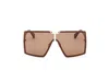 Max Mara 69mm Shield Sunglasses In Nude