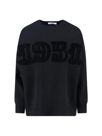 Max Mara Logo Sweater In Black