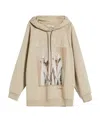 Max Mara Pattern Letters Embroidered Hooded Hooded Hoodie In Nude