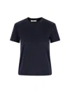 Max Mara Donata Cotton Crew Neck Short Sleeve Top In Blue