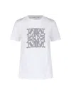 Max Mara Crew Neck Graphic Print Top In White