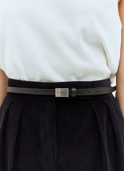 Max Mara Logo Tag Leather Belt In Black