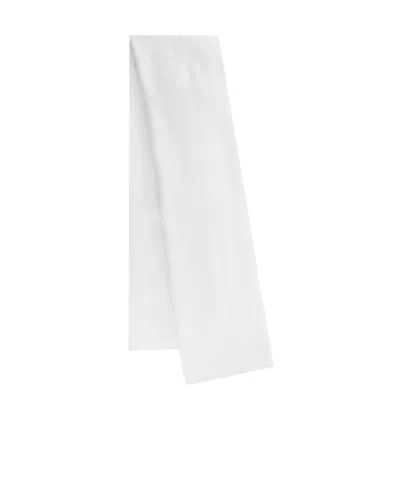 Max Mara Logo Tassel Scarf In White