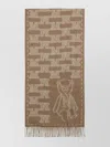 Max Mara Logo Teddy Scarf Fringe Detail In Brown