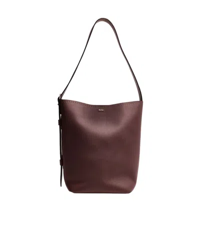 Max Mara Logo Tote Bag In Bordeaux Red