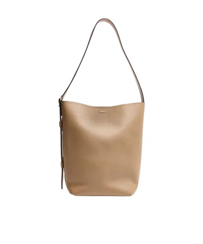 Max Mara Logo Tote Bag In Nude
