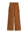 Max Mara Edda Logo-embroidered Trousers In Brown