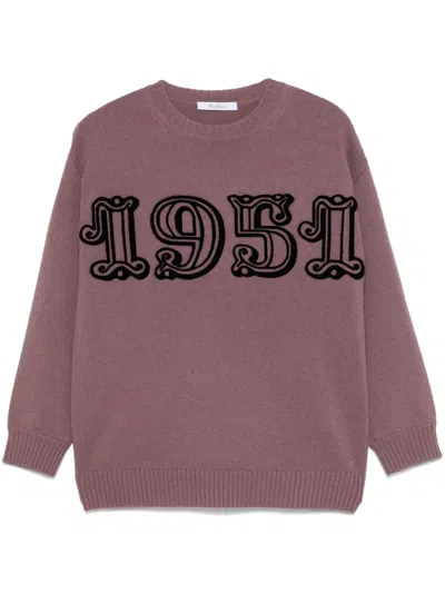 Max Mara Logo Wool And Cashmere Jumper In Pink