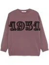Max Mara Logo Wool And Cashmere Jumper In Purple