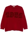 Max Mara Fido - Monogram Pullover In Wool And Cashmere In Red
