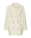 Max Mara Ivory Wool Blend Rebus Coat