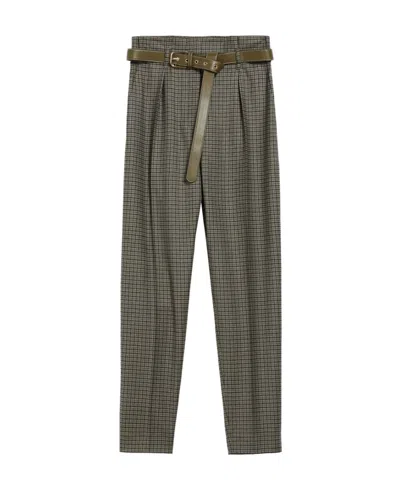Max Mara Logo Wool Casual Pants In Green