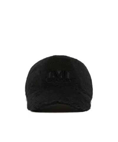 Max Mara Logo Wool Hat In Black