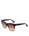 Max Mara Logo2 Gradient Acetate Butterfly Sunglasses In Havana/brown Gradient