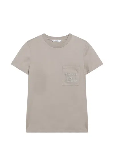 Max Mara Logo-appliqué T-shirt In Gray